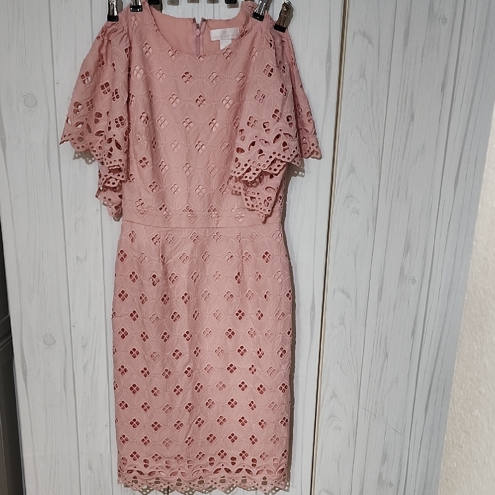 Rachel Parcell Blush Lace Midi Dress